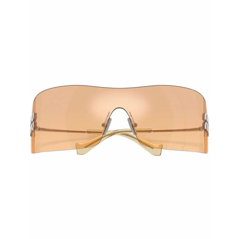 New Miu Miu MUB53S 1BC80Y Orange Mirror Sunglasses Authentic